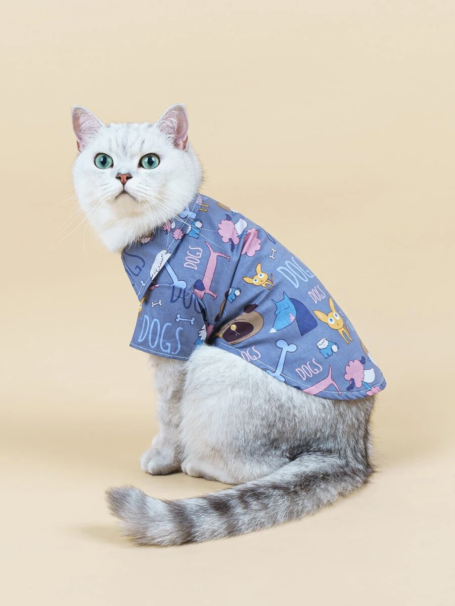 1pc Cartoon Graphic Pet Shirt - Multicolor - View 1
