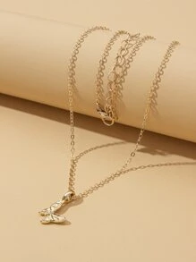 小女童蝴蝶吊墜項鍊