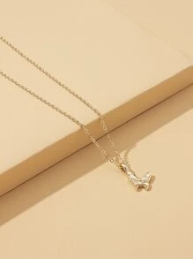 小女童蝴蝶吊墜項鍊