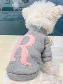 Sudadera de mascota con bordado de letra - Multicolor - Ver 4