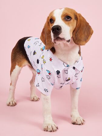 1pc Cartoon Graphic Pet Shirt