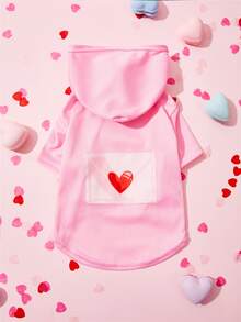 信封印花寵物連帽衫 - 粉色 - 查看 2