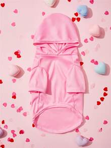 信封印花寵物連帽衫 - 粉色 - 查看 5