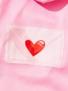 信封印花寵物連帽衫 - 粉色 - 查看 6