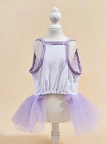 Đồ họa chữ cái váy ren cho thú cưng - Màu tím - Xem 5