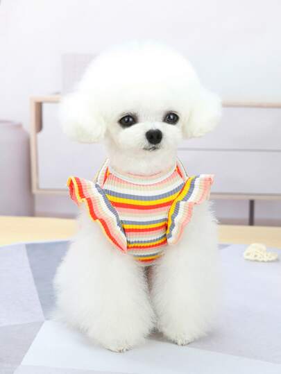 قميص حيوانات أليفة مطرز بكرز