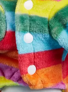 Colorful Stripe Hooded Dog Pajamas - Multicolor - View 4