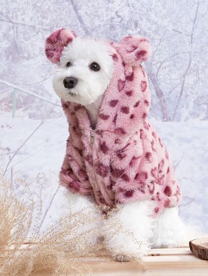 PETSIN 卡通耳朵设计毛绒宠物连帽衫 - 超柔软温暖，适合秋季、冬季和早春；非常适合日常穿着、户外散步、室内休闲、家庭聚会、节日庆祝、生日派对、节庆活动和可爱的照片拍摄；采用可爱的卡通耳朵设计和毛绒材料，为您的宠物衣柜带来额外的舒适、可爱和时尚