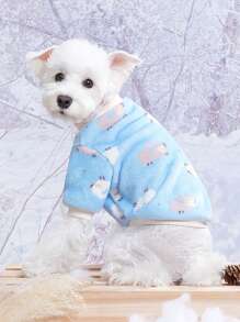 PETSIN Cartoon Sheep Pattern Fleece Pet Sweatshirt - Multicolor - View 3