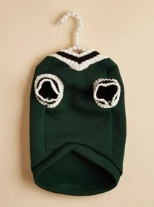 1件聚酯纖維圓領針織毛衣,透氣舒適,適合小型犬和貓咪全年室內外穿著(尺寸偏小,建議選擇1-2大小號) - 綠色 - 查看 5