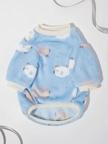 PETSIN Cartoon Sheep Pattern Fleece Pet Sweatshirt - Multicolor - View 5