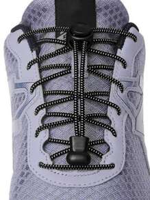 Bread-Shaped Slouchy Shoelace Buckle Set. One Size: Black, A; White - Black - View 2