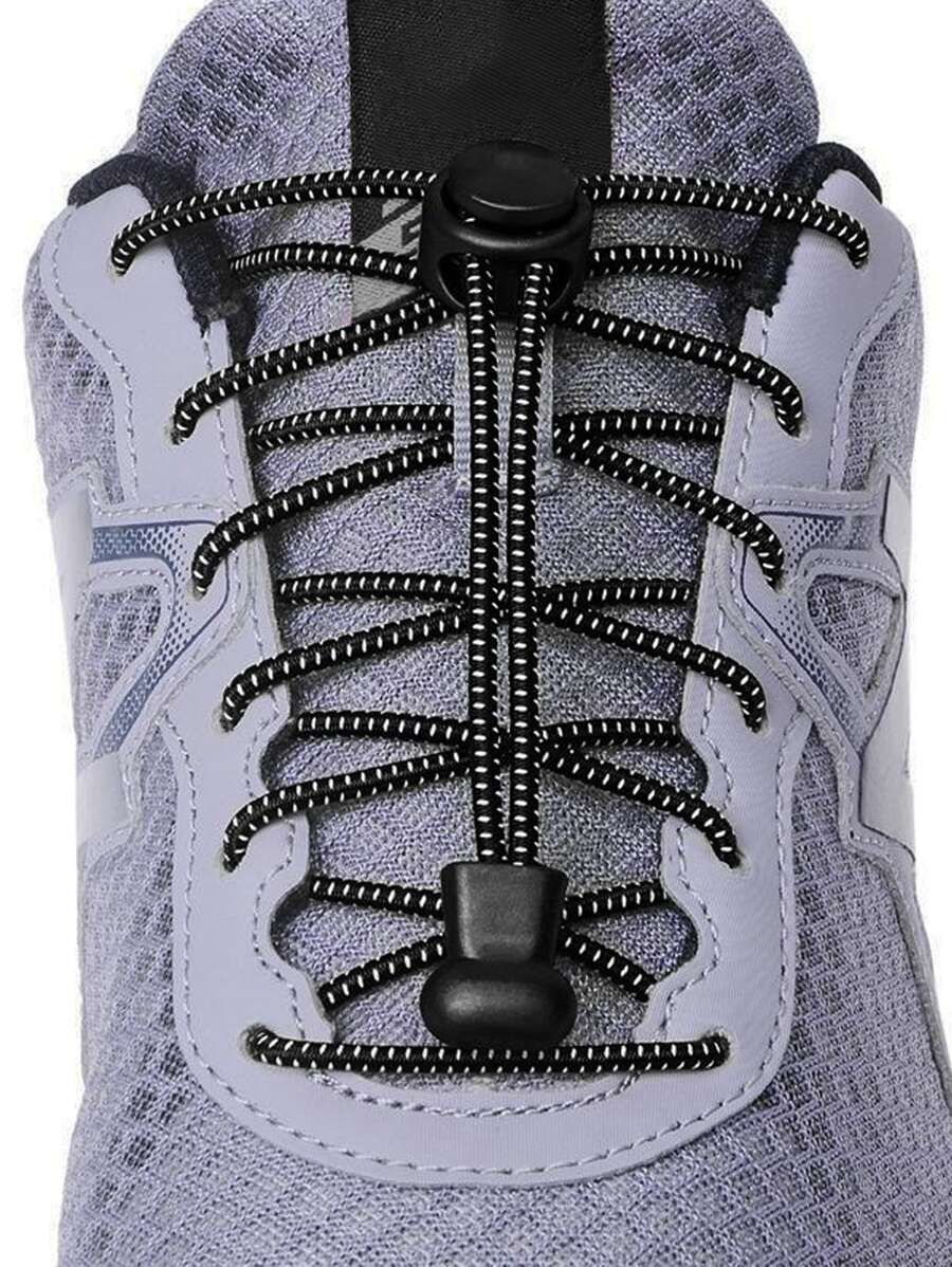 Bread-Shaped Slouchy Shoelace Buckle Set. One Size: Black, A; White