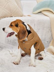 Áo khoác thú cưng trơn - Cà phê nâu - Xem 1