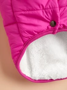 秋冬宠物保暖夹克，猫/狗防风隔热棉衣 - 玫紅色 - 查看 4
