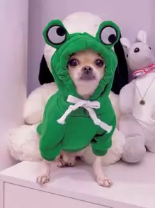 Frog Design Pet Hoodie - Green - View 1