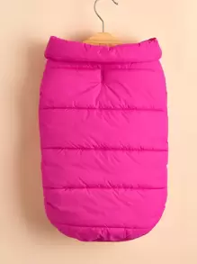 秋冬宠物保暖夹克，猫/狗防风隔热棉衣 - 玫紅色 - 查看 2
