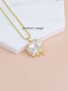 1入組方晶鋯石裝飾DIY吊墜 - 彩色 - 查看 3