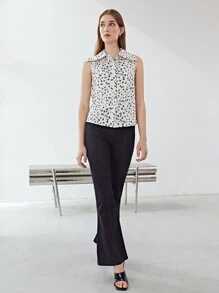 MOTF X Gisela Talita Chemisier vintage sans manches - Noir et Blanc - Voir 3