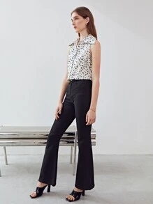 MOTF X Gisela Talita Chemisier vintage sans manches - Noir et Blanc - Voir 6