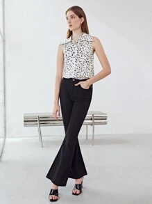 MOTF X Gisela Talita Chemisier vintage sans manches - Noir et Blanc - Voir 9