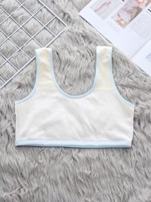 Girls 3pcs Contrast Binding Bralet - Multicolor - View 3