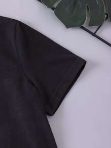 Boys Four-pointed Star & Letter Graphic PJ Set - Multicolor - View 4