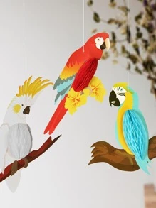 3 quả bóng tổ ong giấy, bóng tổ ong thiết kế con vẹt hiện đại cho gia đình - Nhiều màu - Xem 2