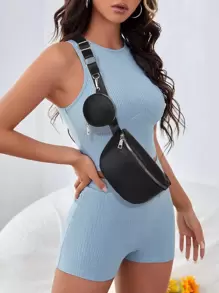 Lightweight,Business Casual Mini Minimalist Fanny Pack With Random Side Coin Purse For Teen Girls Women College Students,Rookies & White-Collar Workers Perfect For Office,College,Work ,Business,Commute,Outdoors, Travel, Outings , Women Bag With Dime Bag, Perfect For Horse Riding, Preppy Bum Bag For The First Day Of School, Western Purse For Women, Bohemia Style Bag For Women