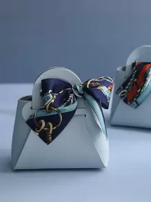 1 Túi quà PU & 1 Ruy băng ngẫu nhiên, Túi quà tặng kẹo sáng tạo cho tiệc cưới - Nhiều màu - Xem 1