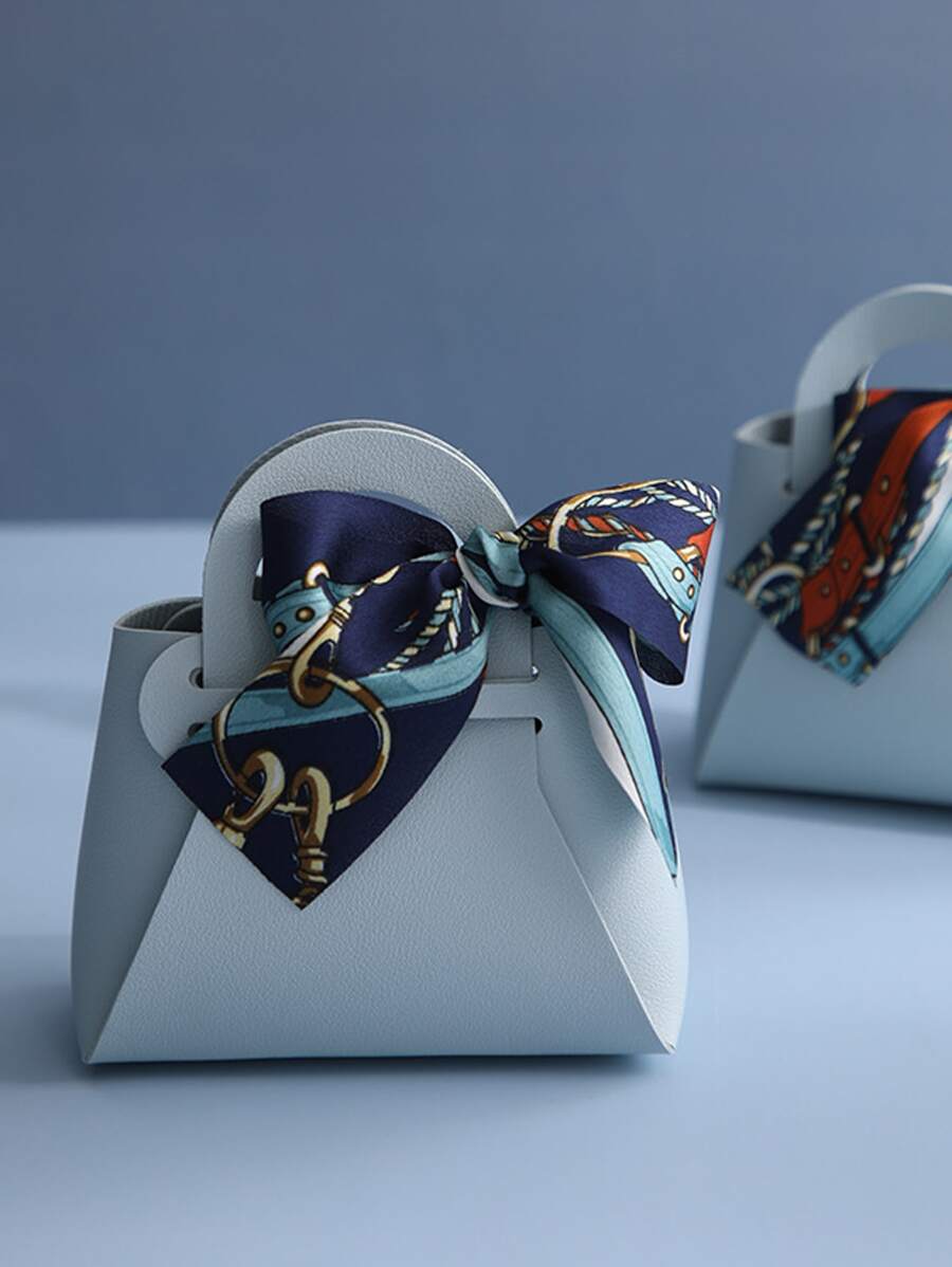 1 Túi quà PU & 1 Ruy băng ngẫu nhiên, Túi quà tặng kẹo sáng tạo cho tiệc cưới - Nhiều màu - Xem 1