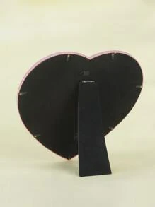 件粉紅色愛心型少女心桌面鏡子臥室化妝鏡女孩 2000 年代化妝鏡 - 粉色 - 查看 2