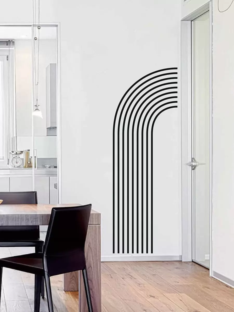 Arch Design Wall Sticker - Black - View 1