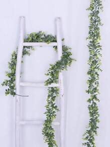 1pc Artificial Hanging Vine, Plastic Greenery Wall Plant, Fake Vine For Wall Patio Garden Decor - Green - View 1