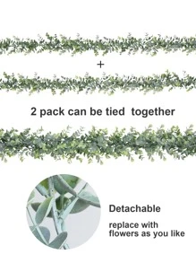 1pc Artificial Hanging Vine, Plastic Greenery Wall Plant, Fake Vine For Wall Patio Garden Decor - Green - View 4