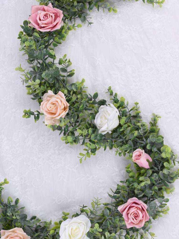 1pc Artificial Hanging Vine, Plastic Greenery Wall Plant, Fake Vine For Wall Patio Garden Decor - Green - View 5