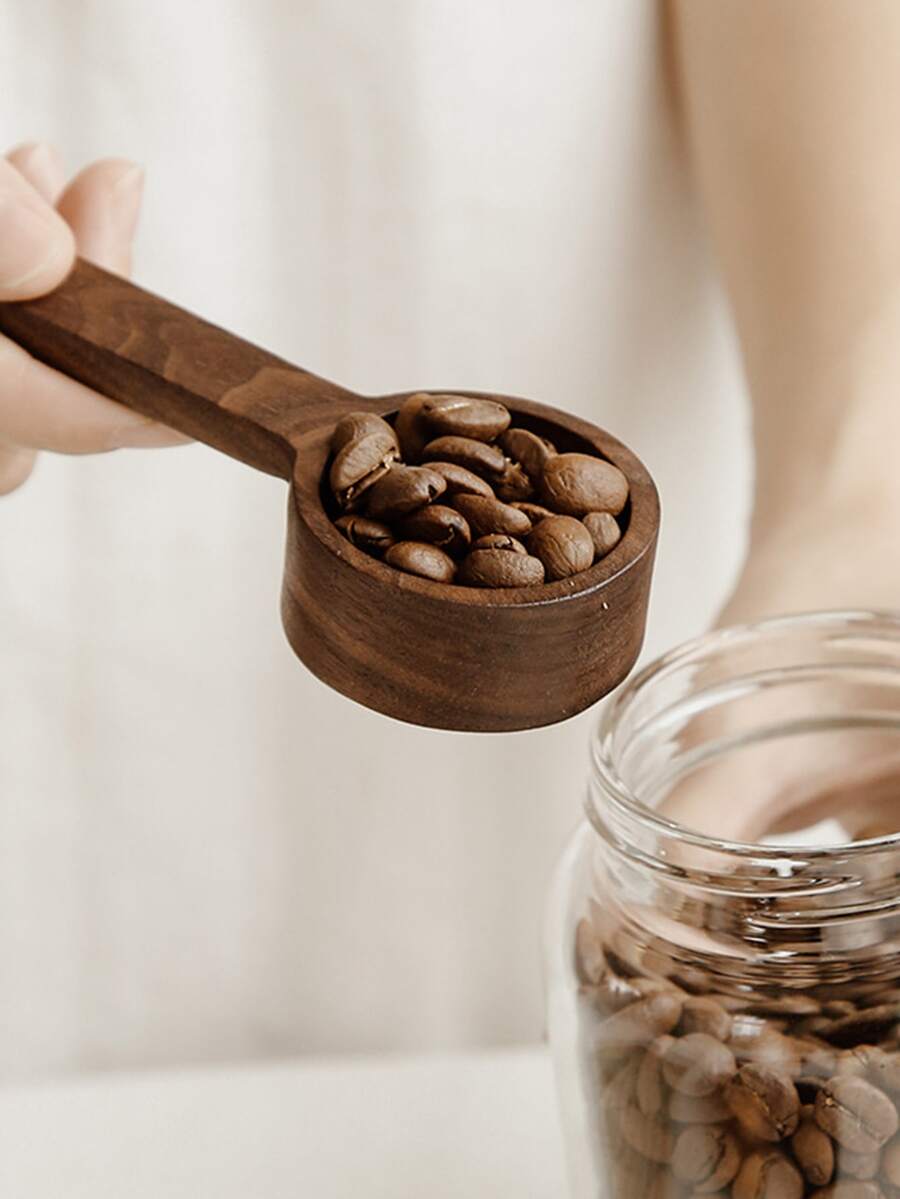 1pc Wooden Coffee Scoop - Brown - View 1