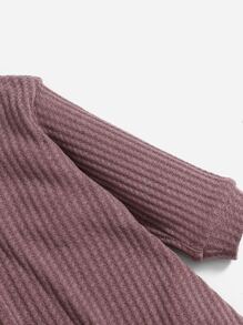 SHEIN Baby Waffle Knit Tee Dress - Mauve Purple - View 3