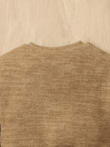 SHEIN Leap Crew Baby Girl Leopard Print Sweatshirt - Mocha Brown - View 4