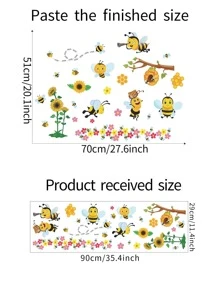 1pc Bee Pattern Wall Sticker, Stickers, Wall Decal, Vinly Decal For Home Decorations, Spring Decoration Items Refresh Your Home, Rama Decoration Stickers Gifts Birthday Graduation