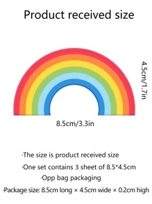 3pcs Glow-in-the-dark Rainbow Pattern Wall Sticker - Multicolor - View 9