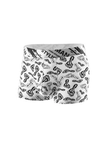 男士5入組樹葉和字母圖案平角內褲 - 彩色 - 查看 6