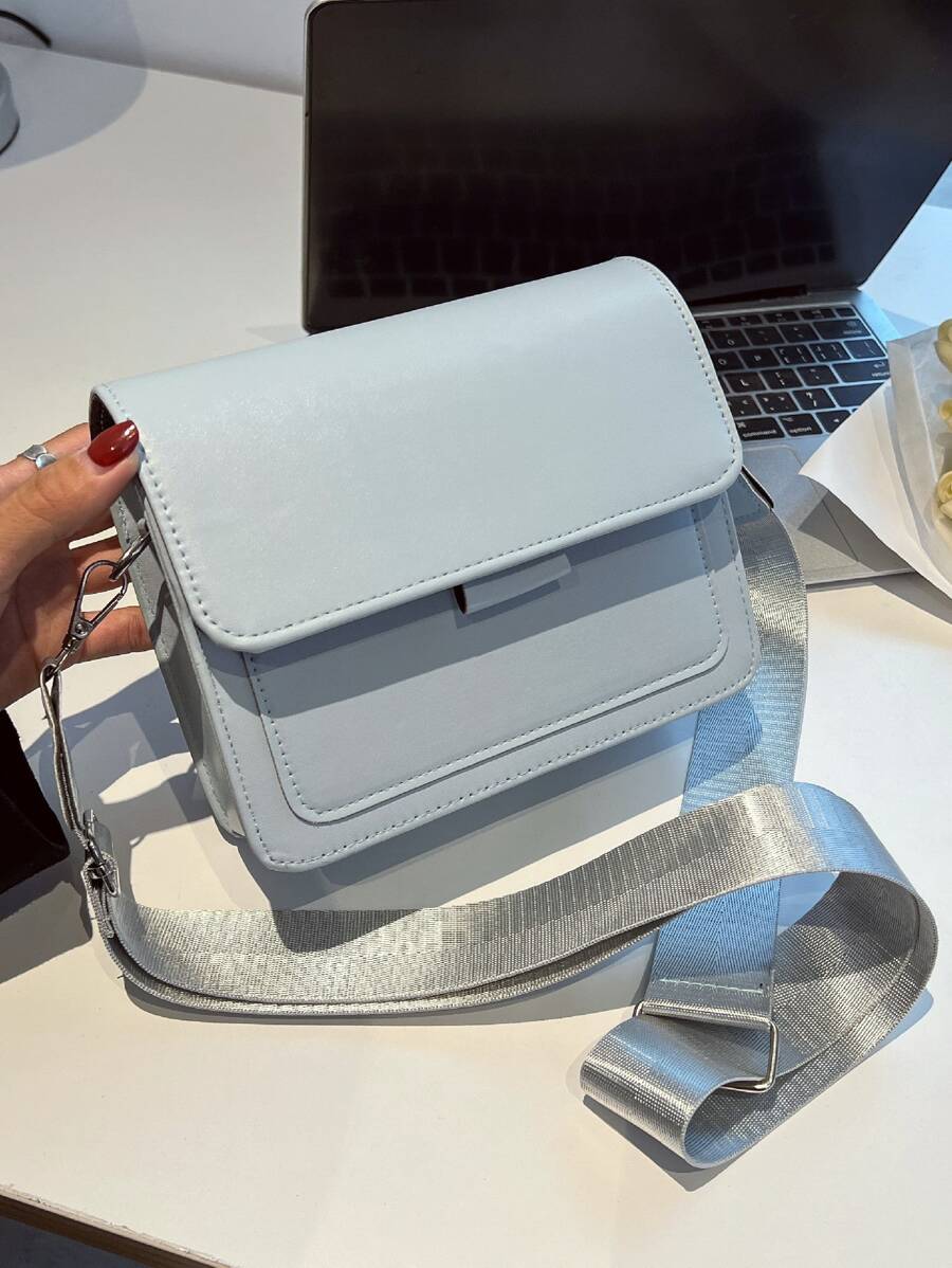 Mini Flap Square Bag - Blue - View 1