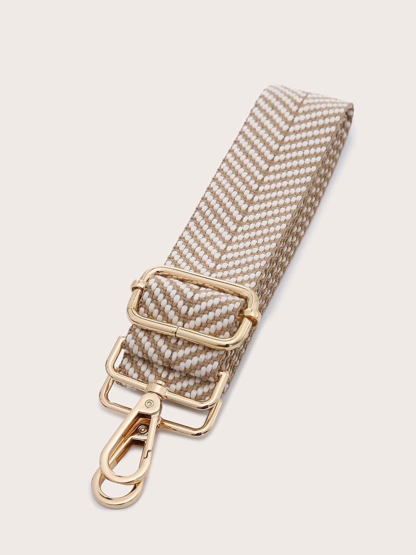 Chevron Pattern Bag Strap Adjustable Portable Bag Accessories Stylish Durable For Rookies & White-Collar Workers For Teen Girls Women College Students Gift Decor Gift Accessories - Apricot - View 1