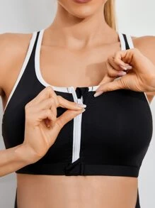 SHEIN Maternity Zip Up Crop Tank Top & Dolphin Shorts Set - Black - View 6