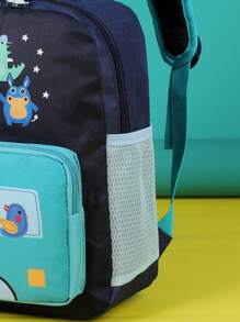 Bolso de escuela de niños con estampado de dibujos animados - Celeste - Ver 6