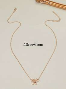 Bow Pendant Necklace Valentines,Mom,Mother,Mother's Day,Gift - Rose Gold - View 3