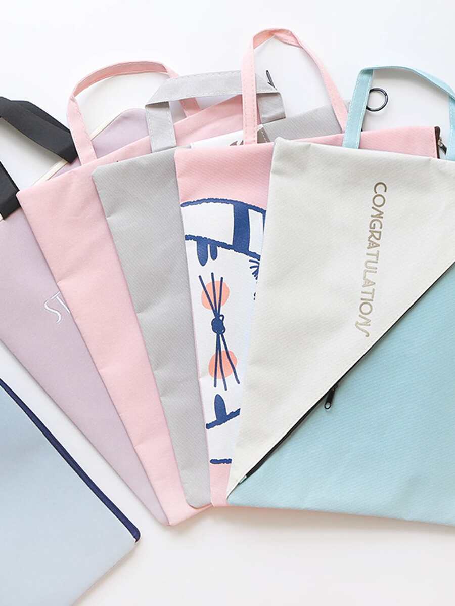 1pc Random Pattern File Bag - Multicolor - View 1