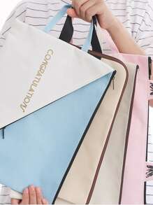 1pc Random Pattern File Bag - Multicolor - View 2