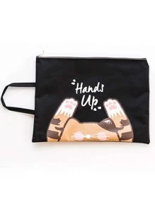 1pc Random Pattern File Bag - Multicolor - View 3